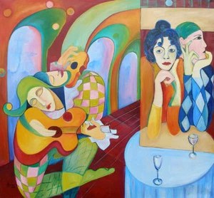55" - SONG FOR PICASSO_____ORIGINAL painting by ANNA !! - Picture 1 of 1