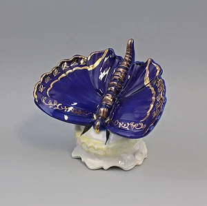 9941852 Porcelain Figurine Huge Butterfly Cobalt/Gold Ens 21x13x17, 5cm - Picture 1 of 1