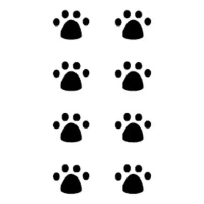 INKWEAR Animal Paw print temporary transfer tattoos x 2 pairs 10 x 6cm - FAST SHIPPING