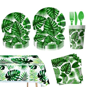 Hawaii Party Supplies Palm Leaf Tableware Sets Birthday Home Decorations - Imagen 1 de 20