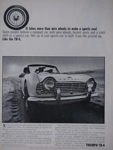 1963 Triumph TR4 Vintage Takes More Than Wire Wheels Original Print Ad 8.5x11" - Bild 1 von 3