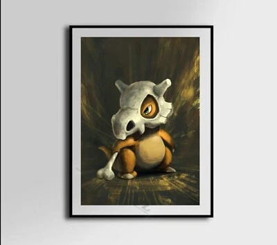 Arte de pared en lienzo Anime Cubone Pokemon Decoración del hogar Calavera Estudio Foto 1 de 4