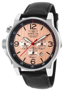 ¡Totalmente nuevo! Reloj Invicta 20134 para hombre I-Force Chrono cuero negro esfera rosa - Imagen 1 de 3