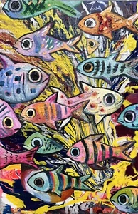 MBollen FISCH GEMÄLDE Acryl Sealife modern Ozean Riff Koralle - Bild 1 von 13