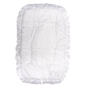Baby Broderie Anglaise Buggy Liner Padded Seat Cover Universal Pushchair ~ White - Picture 1 of 3