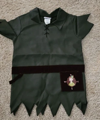 Vintage DISNEY Store Peter Pan Halloween Disfraz Plisado Top Túnica Talla 4/6 Foto 1 de 4