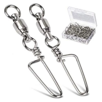 High Strength Fishing Snap Swivels Ball Bearing, Stainless Fishing 25pcs 18lbs - Image 1 of 4