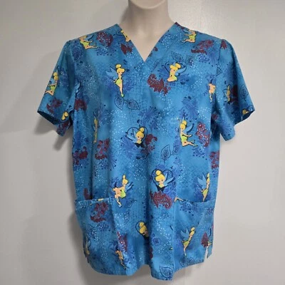 Blusa Médica Dental Estampado Campanilla Disney Talla L 4 Bolsillos EXCELENTE Foto 1 de 4