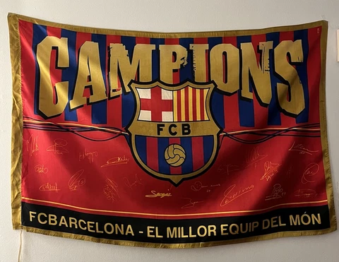 FC Barcelona Campeones Retro Flag Cover