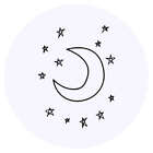 24 x 40mm Round 'Moon & Stars' Stickers (SK00003074)