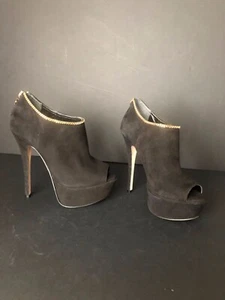 Womens Shoe CARVELA KURT GEIGER Black Suede High ankle Heels Boots size 6 RRP140 - Picture 1 of 9
