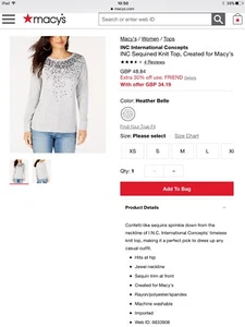 INC INTERNATIONAL CONCEPTS SEQUINED KNIT TOP CARDIGAN SWEATER BELLE GREY XXL - Picture 1 of 1