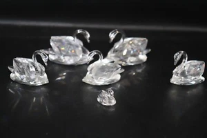 Lotto di 6 cigni in cristallo Swarovski NO SCATOLA - Foto 1 di 6