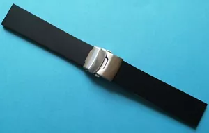 Natural Rubber Watch Band, Wrist Band Folding Buckle Calfskin 20, 22, 24mm/21 - Picture 1 of 4