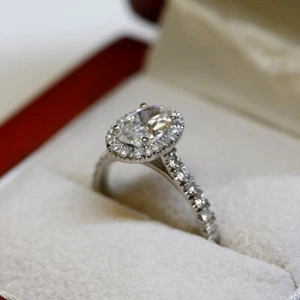 1,80 Karat 14K Weißgold Oval IGI GIA Labor gewachsen Diamant Verlobungsring - Bild 1 von 8