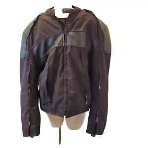 Xelement Black Waterproof Motorcycle Jacket Nylon Leather Size XXL - Picture 1 of 11