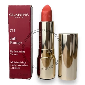 Clarins Paris Joli Rouge Moisturizing LongWear Lipstick (3.5g) ~ 711 Papaya - Picture 1 of 5