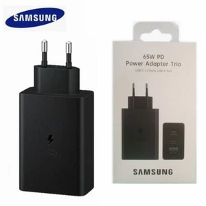 Samsung 65W PD 3.0 Trio Adaptateur Secteur Charge Super Rapide Chargeur Note 10 20 S24 - Photo 1 sur 15