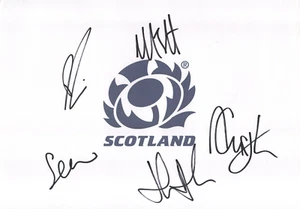 SCHOTTLAND RUGBY SIGNIERT A4 (12x8) CREST SHEETx5+COA *MAITLAND* *6 NATIONEN* *PROOF* - Bild 1 von 2