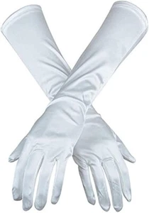 Gloves WHITE Long Child 15" Jazz Tap Dance Costume Cosplay Dress Up Showcase New - Picture 1 of 7