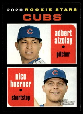 2020 Topps Heritage #121 Rookie Stars Adbert Alzolay Nico Hoerner Cubs - Image 1 of 2