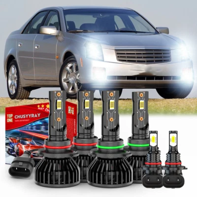 Kit combo 6x lâmpadas farol LED 6000K para Cadillac CTS 2003 - 2007 + farol de neblina - Imagem 1 de 4