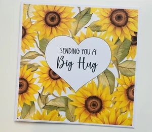 Sending You A Big Hug Card Thinking Of You Sending Love Any Occasion Sunflower - Picture 1 of 1