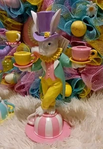 Tk Maxx Easter Pastel Mad Hatter Balancing Teacups Ornaments Candle Holders - Picture 1 of 5
