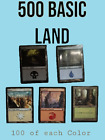 MAGIC The Gathering MTG Basic Land lot of 500 (100 of each color) Bulk NM/LP+