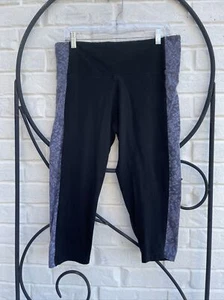 Womens Victoria Sport Size XL Capris Leggings Comfort Black Gray Accent Sport - Picture 1 of 8