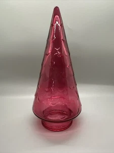 Árbol de Navidad de vidrio rosa arándano de 8,5 pulgadas de alto decoración de manto para casa de vacaciones - Imagen 1 de 6
