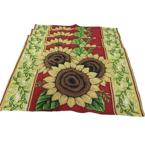 Sunflowers NWT Tapestry Autumn Harvest Fall Placemats Red Gold Holiday Set 4 - Picture 1 of 6