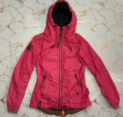 Chaqueta con Capucha Naketano Mujer Rosa Ligera Cremallera Completa Talla XS Bolsillos con Cremallera Foto 1 de 4