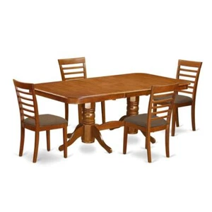 NAML5-SBR-C 5 Pc Dining room set Table with Leaf and 4 Dining Chairs - Picture 1 of 4
