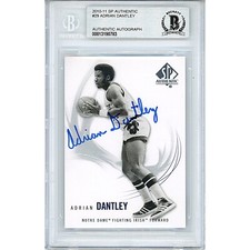 Adrian Dantley Notre Dame Signed 2010-11 SP Card Beckett Authentic Auto Slab COA