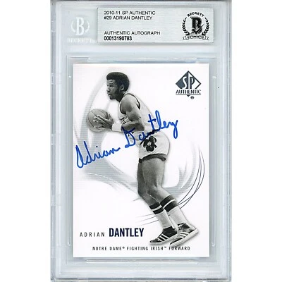 Adrian Dantley Signed 2010-11 SP Authentic #29 Card AUTO Beckett Slab Notre Dame - Image 1 of 4