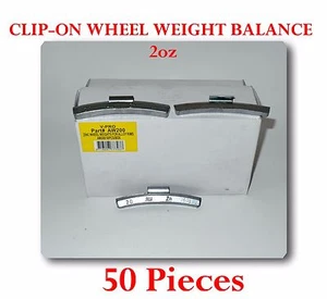 50 Pcs ZN CLIP-ON Wheel Weight Balance 2.0oz 2oz 56g AW200 Lead Free - Picture 1 of 2