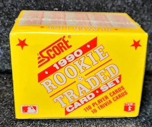 1990 SCORE MLB ROOKIE & TRADED BASEBALL CARD SET 110 PLAYER & 10 TRIVIA CARDS - Picture 1 of 1