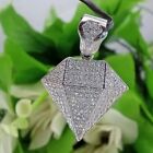 4 Ct Round Simulated Diamond Men's Diamond Pendent 925 Silver White Gold Plated