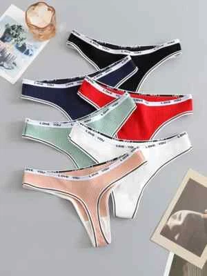 Damen String Tanga Set 6er Spitze String Panty Baumwolle Unterwäsche M38 - Bild 1 von 4