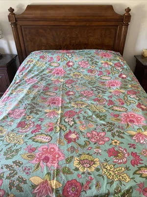 Pottery Barn Palampore Botanical Full/Queen Duvet Cover + 2 Standard Shams Aqua - Image 1 of 4