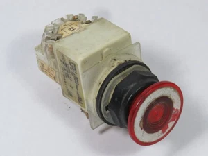 Square D 9001-SKR9P1RH13 Ser G Push-Pull 110-120V 50/60Hz 1NO 1NC Red USED - Picture 1 of 3