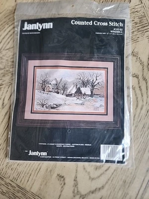 Janlynn Molino de Viento Contado Punto de Cruz Kit #102-02 1991 De Colección Snow Country Nuevo Foto 1 de 4