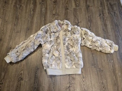Vintage Genuine Rabbit Fur Bomber Jacket with Collar Womens German - Image 1 of 4