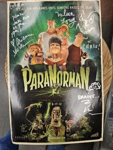 Paranorman Promo Poster Hand Signed by 3 SDCC Arianne Sutner Christopher Mintz - Picture 1 of 6