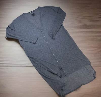 Cárdigan Michelle By Comune Plumero Tejido Ligero Botón Delantero Gris Mujer Talla S Foto 1 de 4