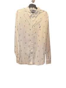 Men’s Poplin Nautical Classic White Button Up Shirt S L Excellent Condition R$48 - Picture 1 of 5