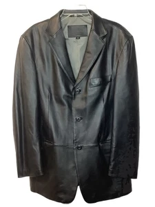 Stafford Executive Herren Echtleder Schwarz Blazer Jacke Gr. Medium - Bild 1 von 5