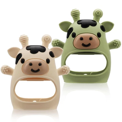 Детские игрушки для прорезывания зубов для 3-6 6-12 месяцев пищевой силикон для младенцев упаковка 2 шт. - Изображение 1 из 4