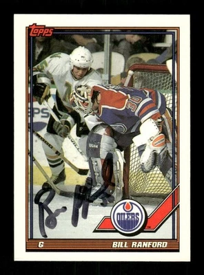 1991-92 Topps 356 Bill Ranford 签名亲笔签名 MZ BXCP57 — 第 1/2 张图片